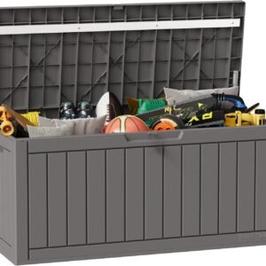 Waterproof Deck Storage Box – 90 Gallon Outdoor Resin Organizer