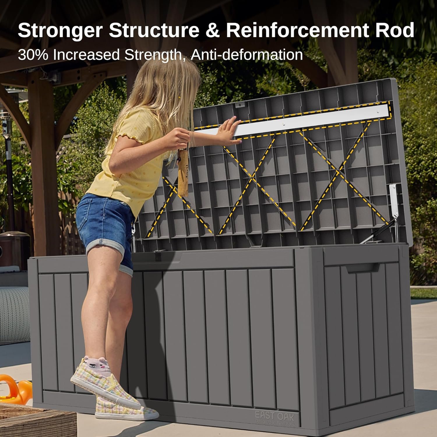 Waterproof Deck Storage Box – 90 Gallon Outdoor Resin Organizer - Image 4