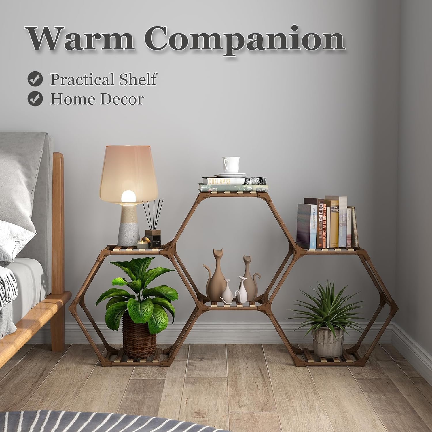 DIY Hexagonal Plant Stand – 6-Tiered Wooden Shelf for Indoor/Outdoor Plants - Image 4