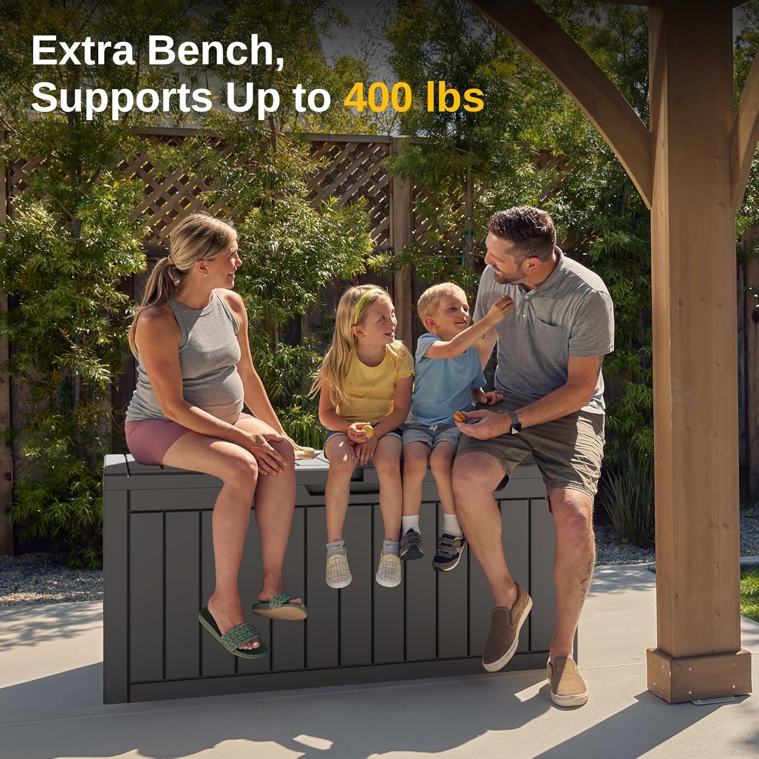 Waterproof Deck Storage Box – 90 Gallon Outdoor Resin Organizer - Image 5