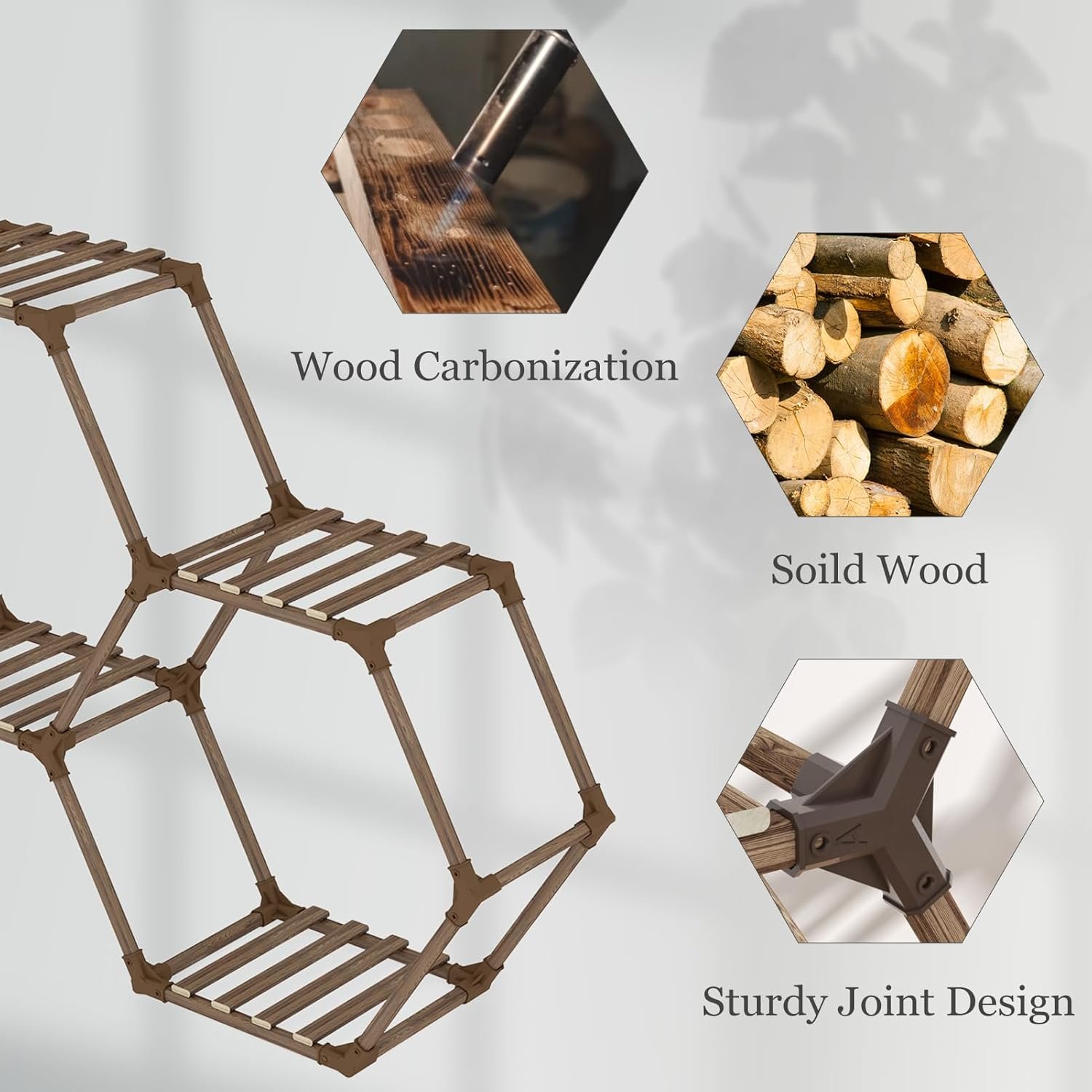 DIY Hexagonal Plant Stand – 6-Tiered Wooden Shelf for Indoor/Outdoor Plants - Image 5