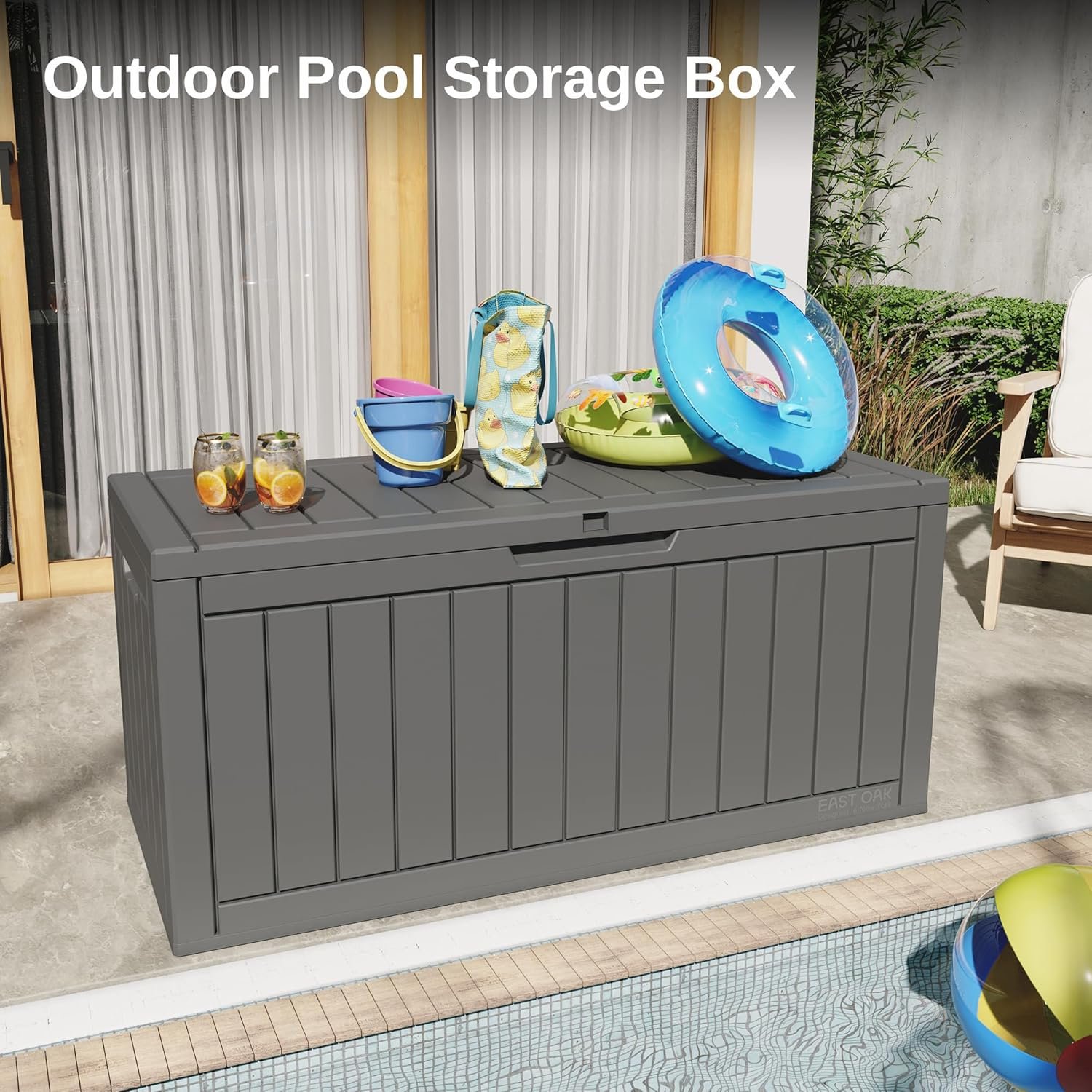Waterproof Deck Storage Box – 90 Gallon Outdoor Resin Organizer - Image 8