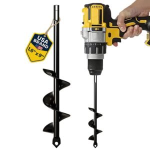 Spiral Auger Drill Bit – 1.6 x 9 Inch for Fast Planting