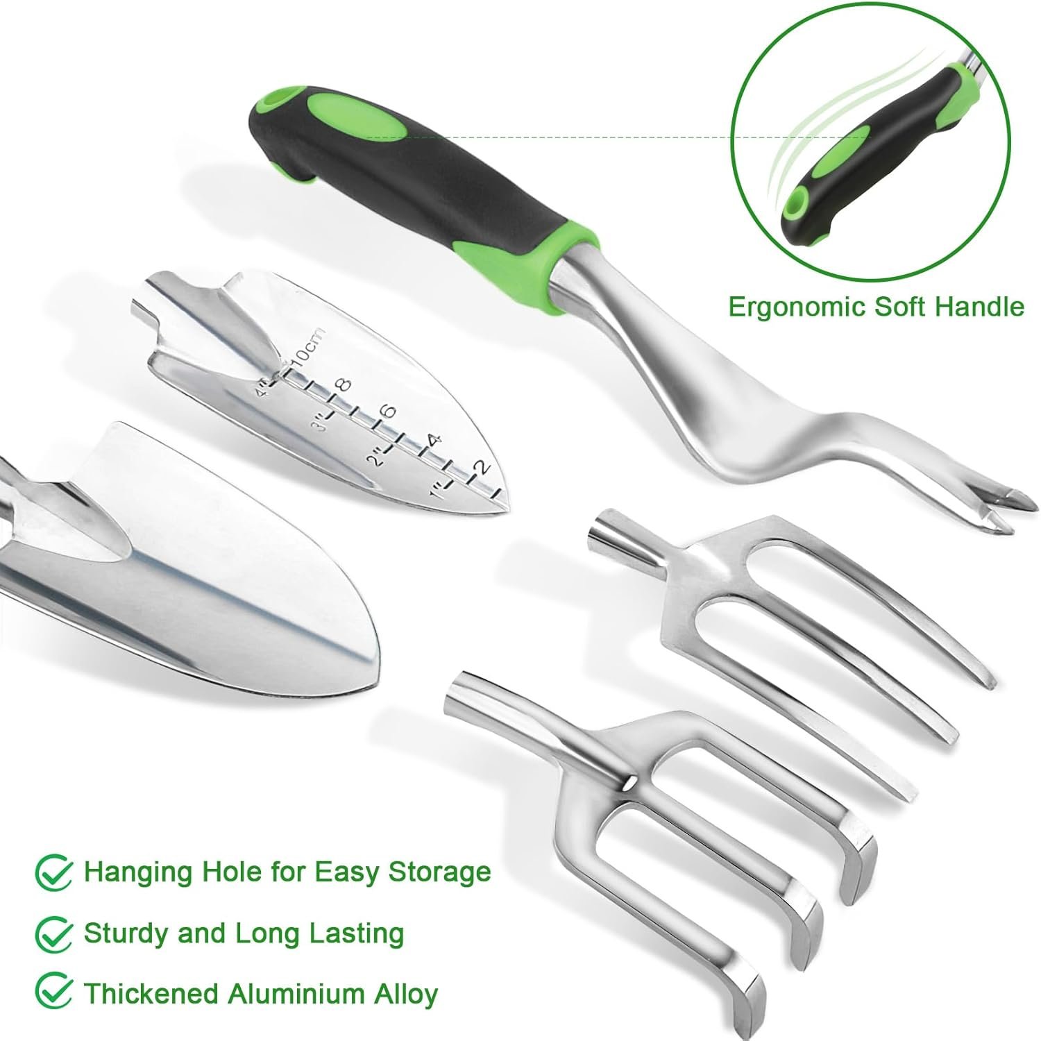 8-Piece Garden Tools Set with Storage Bag and Ergonomic Handles - Image 3
